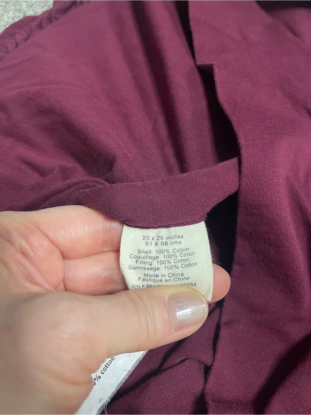Anthropologie Rivulets Ruffled Standard Shams in Burgundy